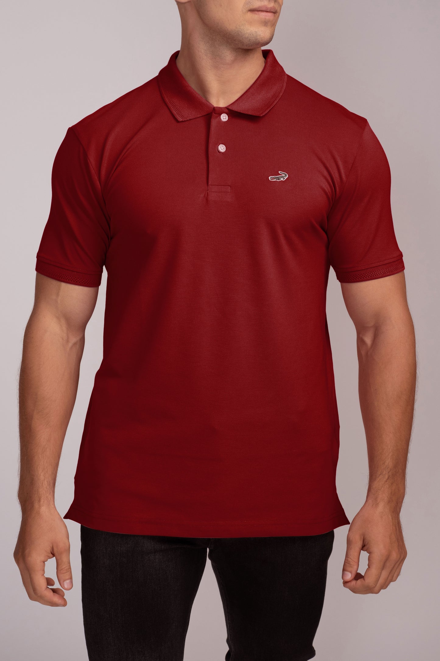 Crocodile Pima Polo Slim Fit HS T-Shirt Biking Red