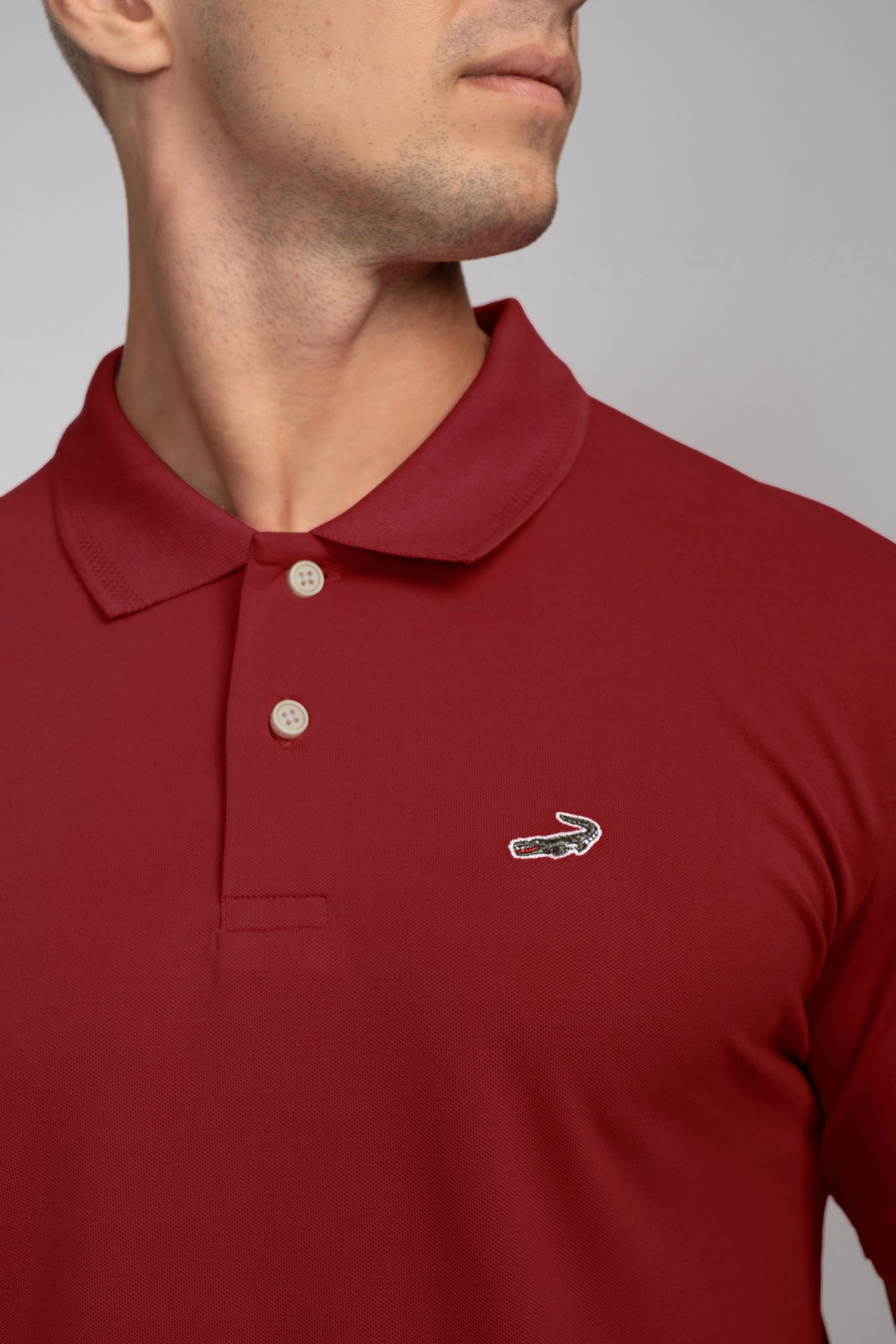 Crocodile Pima Polo Slim Fit HS T-Shirt Biking Red