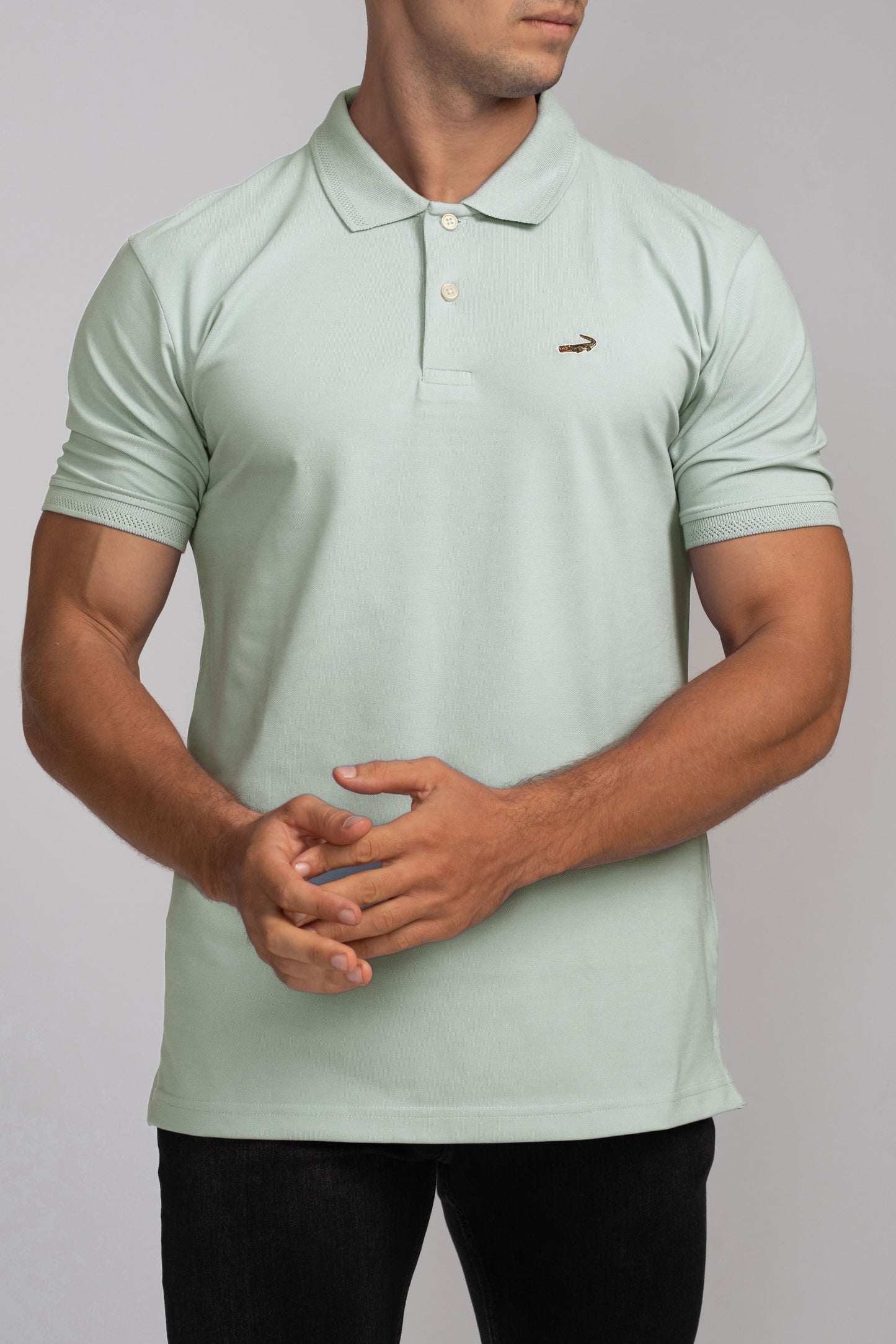Crocodile Pima Polo Slim Fit HS T-Shirt Grayed Jade