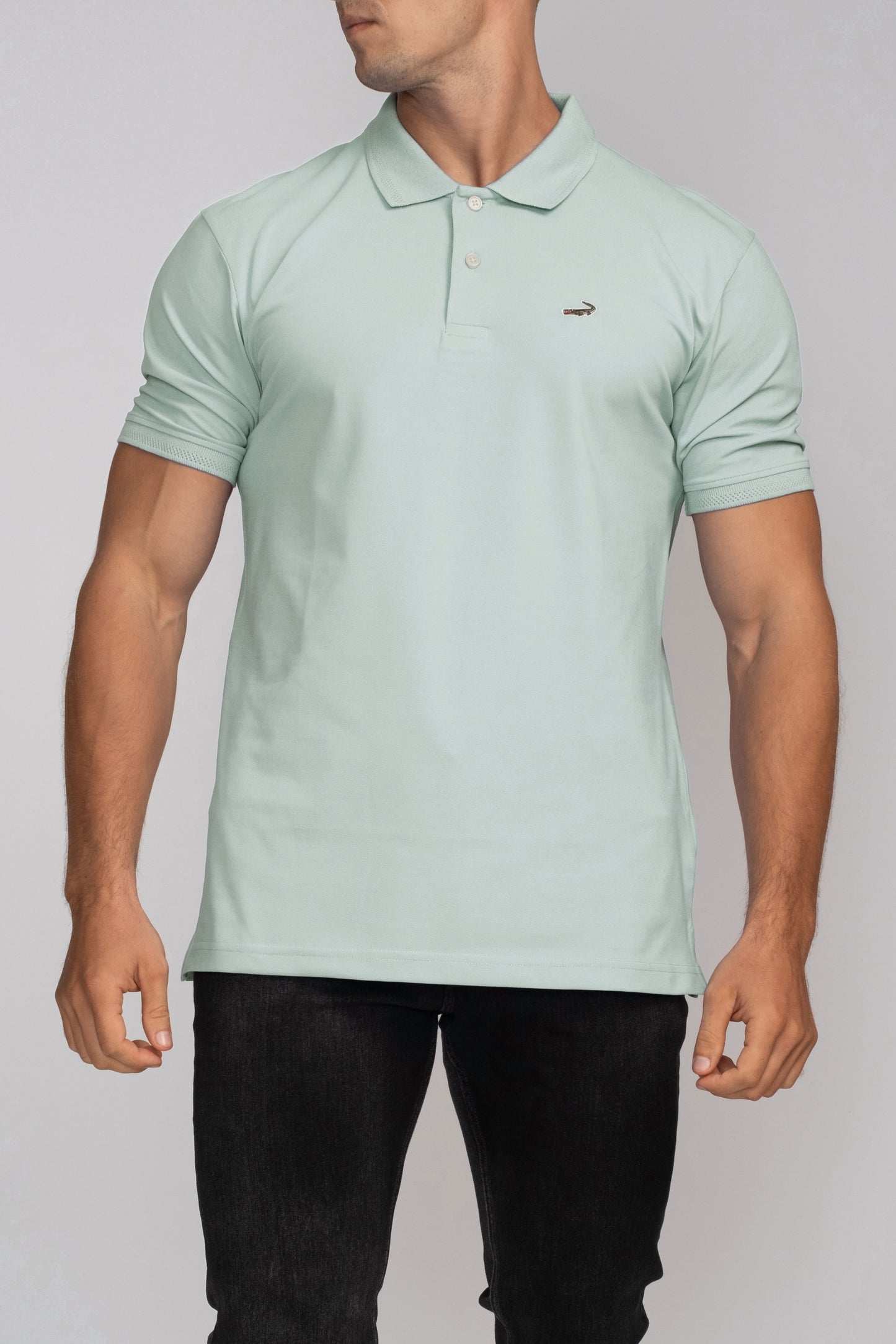 Crocodile Pima Polo Slim Fit HS T-Shirt Grayed Jade