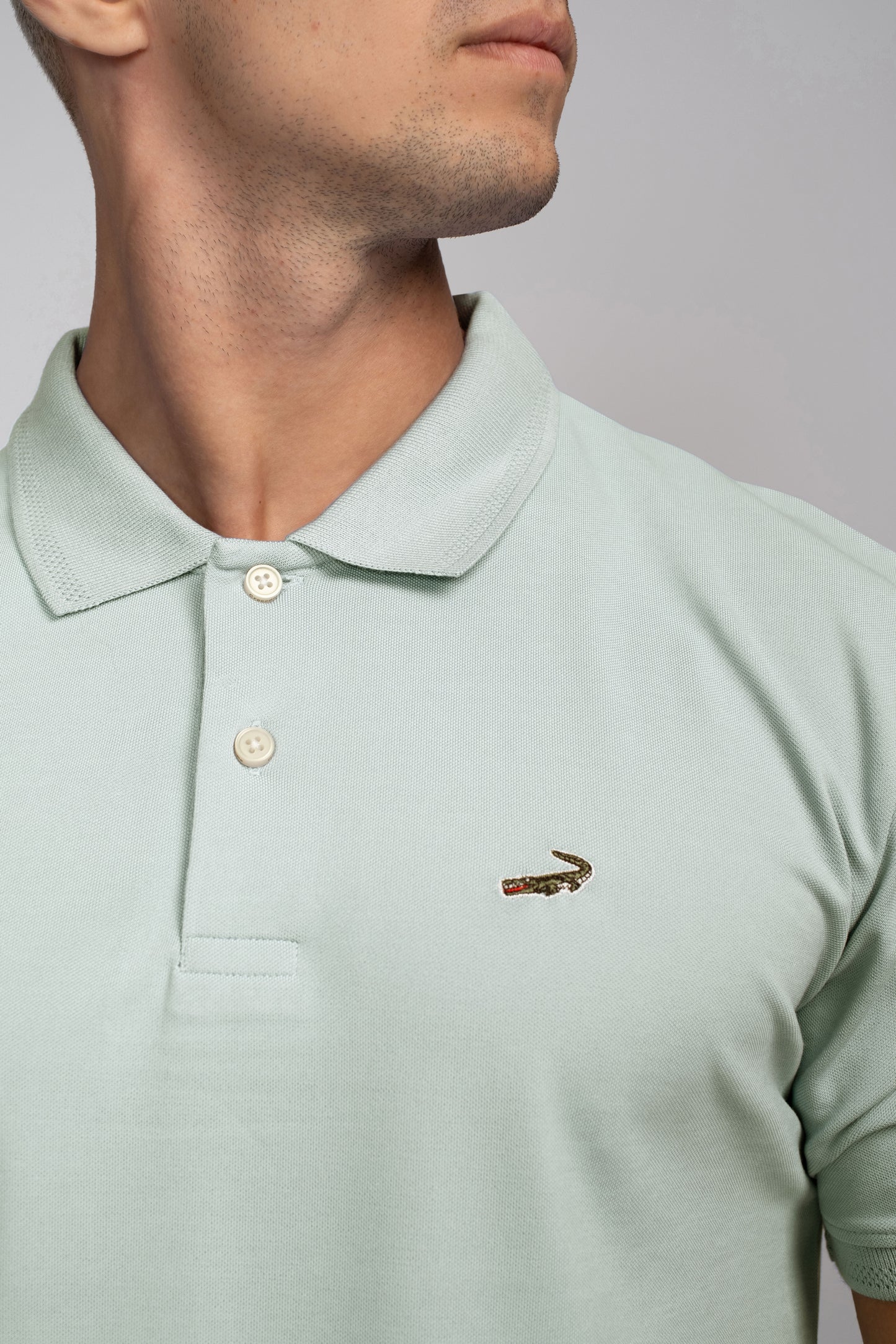 Crocodile Pima Polo Slim Fit HS T-Shirt Grayed Jade