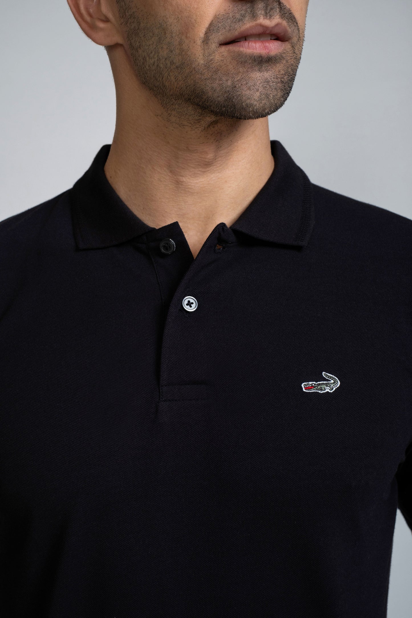 Crocodile Slim Fit Pima Cotton Black