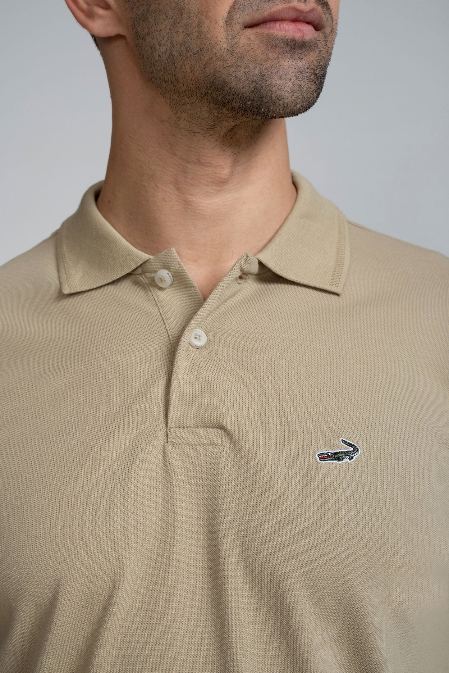 Crocodile Regular Fit Hs Pima Polo T Shirt Butter Nut