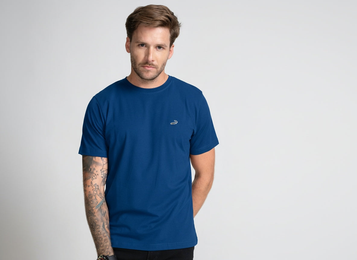 Crocodile Men Crew neck Regular Fit HS t shirt - Dark Blue