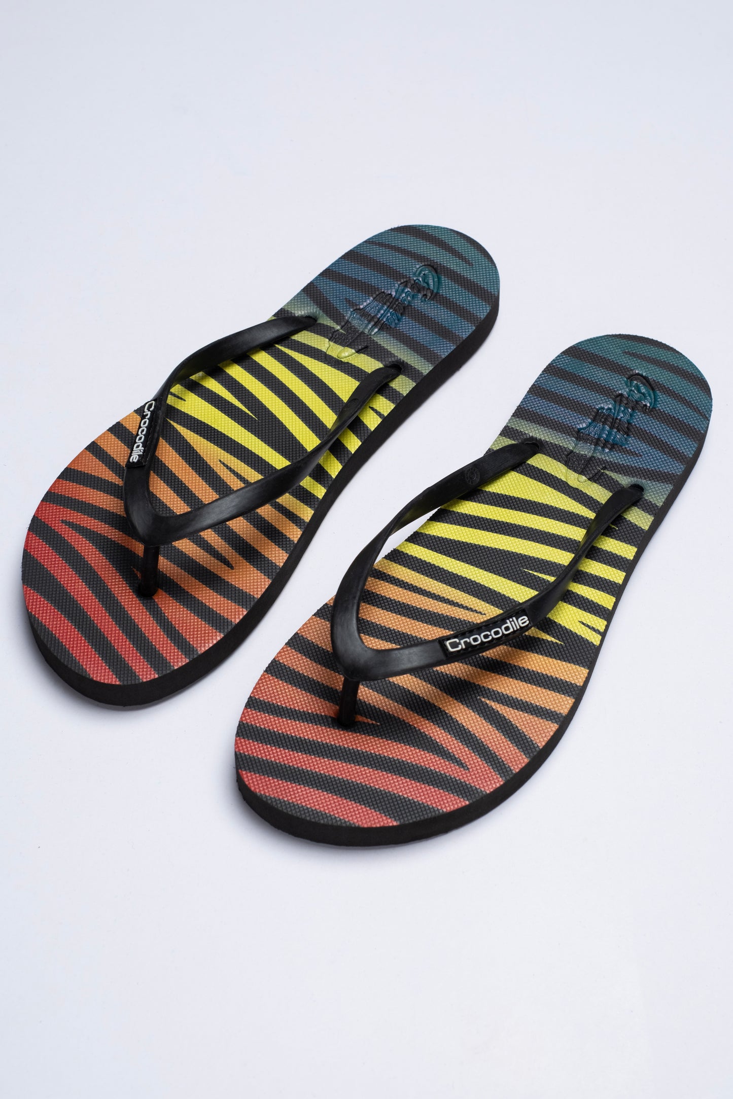 Crocodile Printed Flip Flop-Black