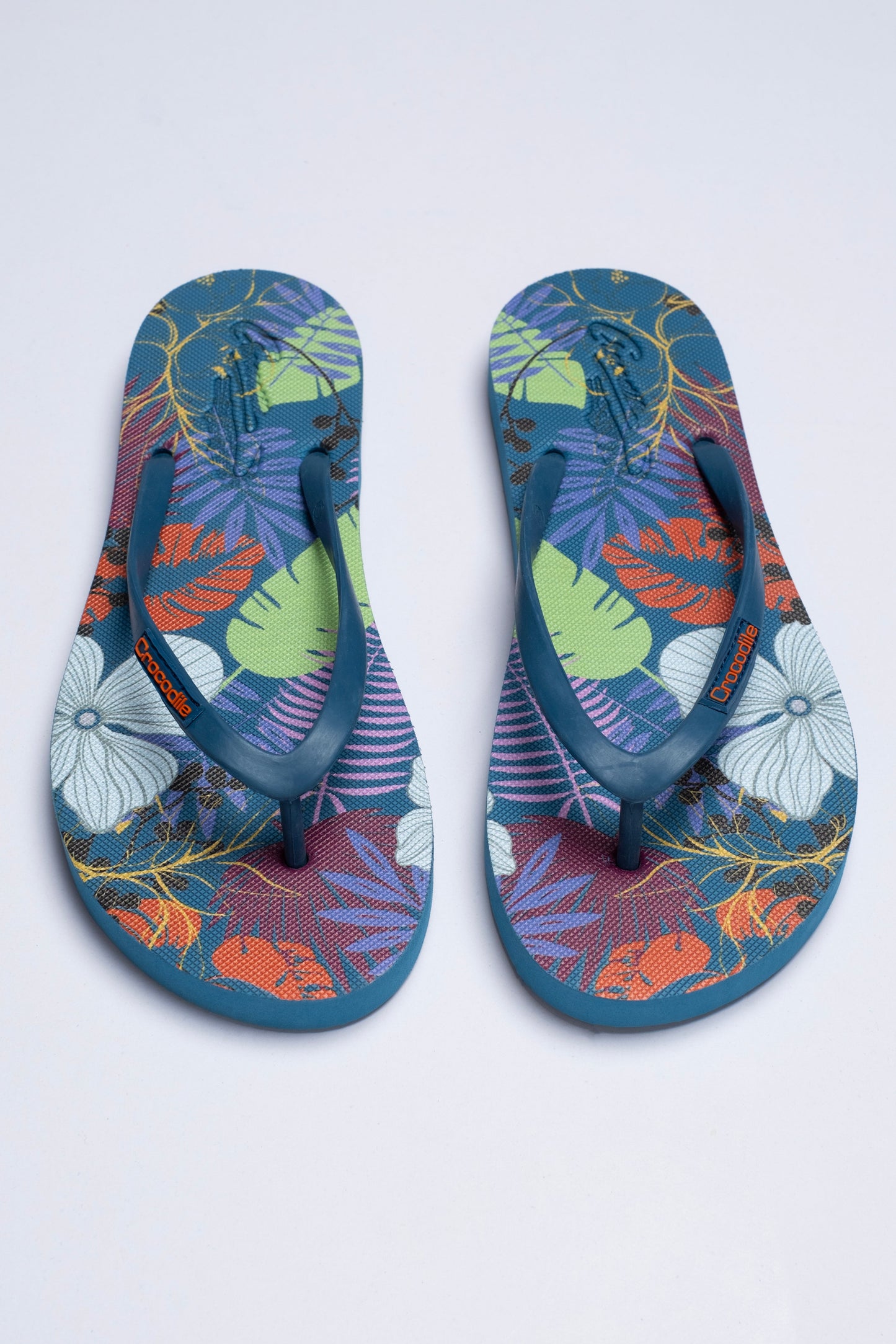 Crocodile Printed Flip Flop-Blue
