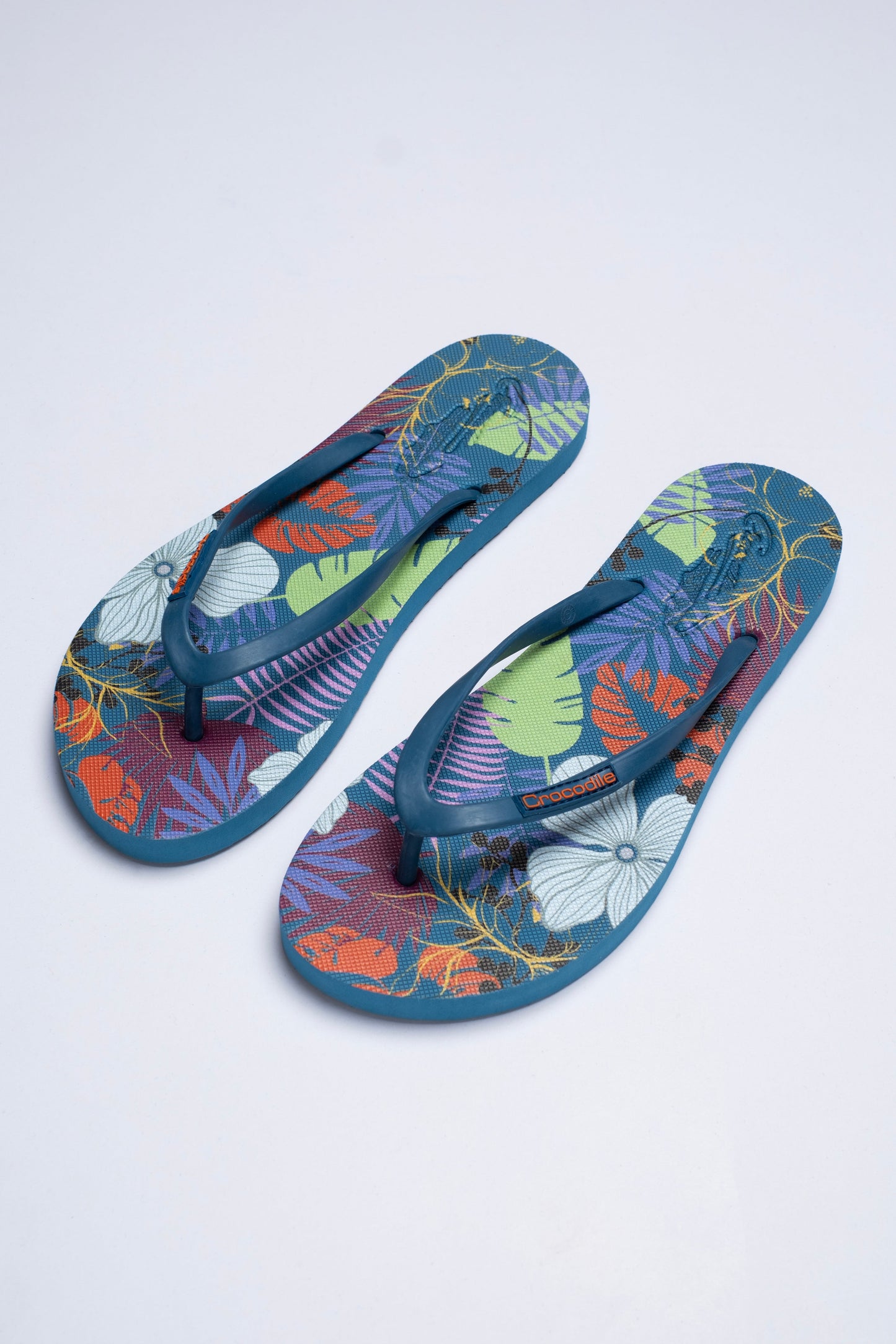 Crocodile Printed Flip Flop-Blue
