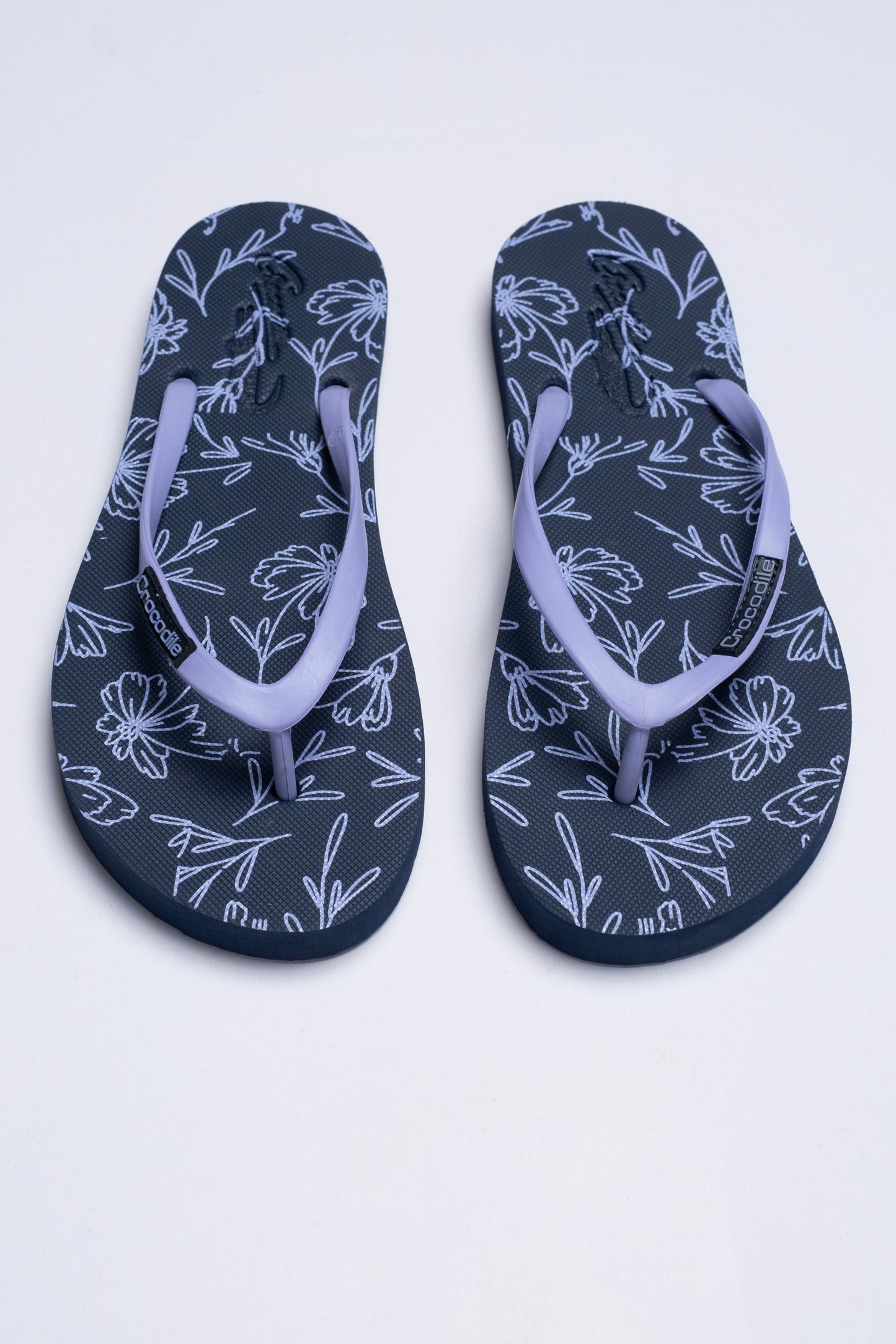 Crocodile Printed Flip Flop-Dark Blue