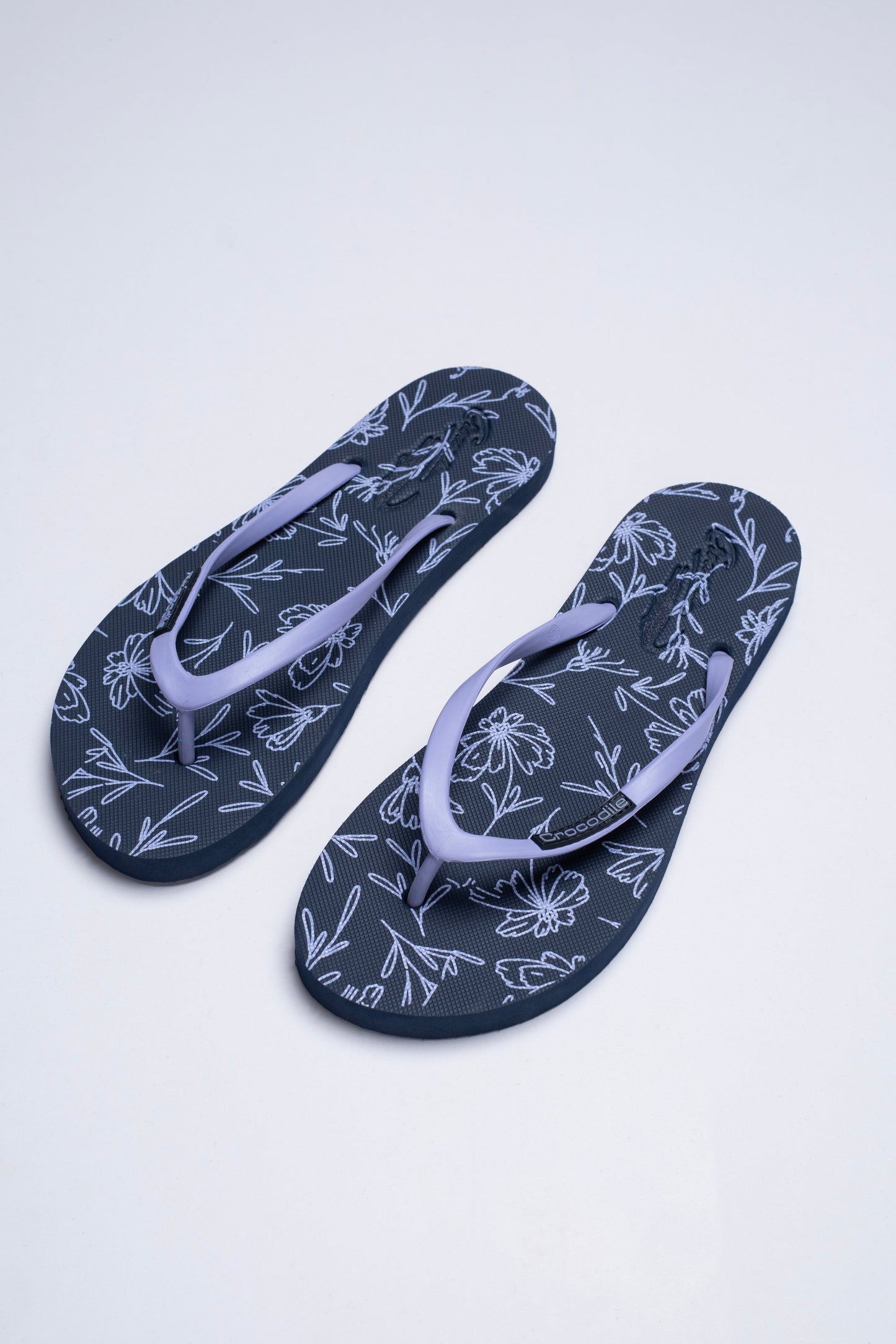 Crocodile Printed Flip Flop-Dark Blue