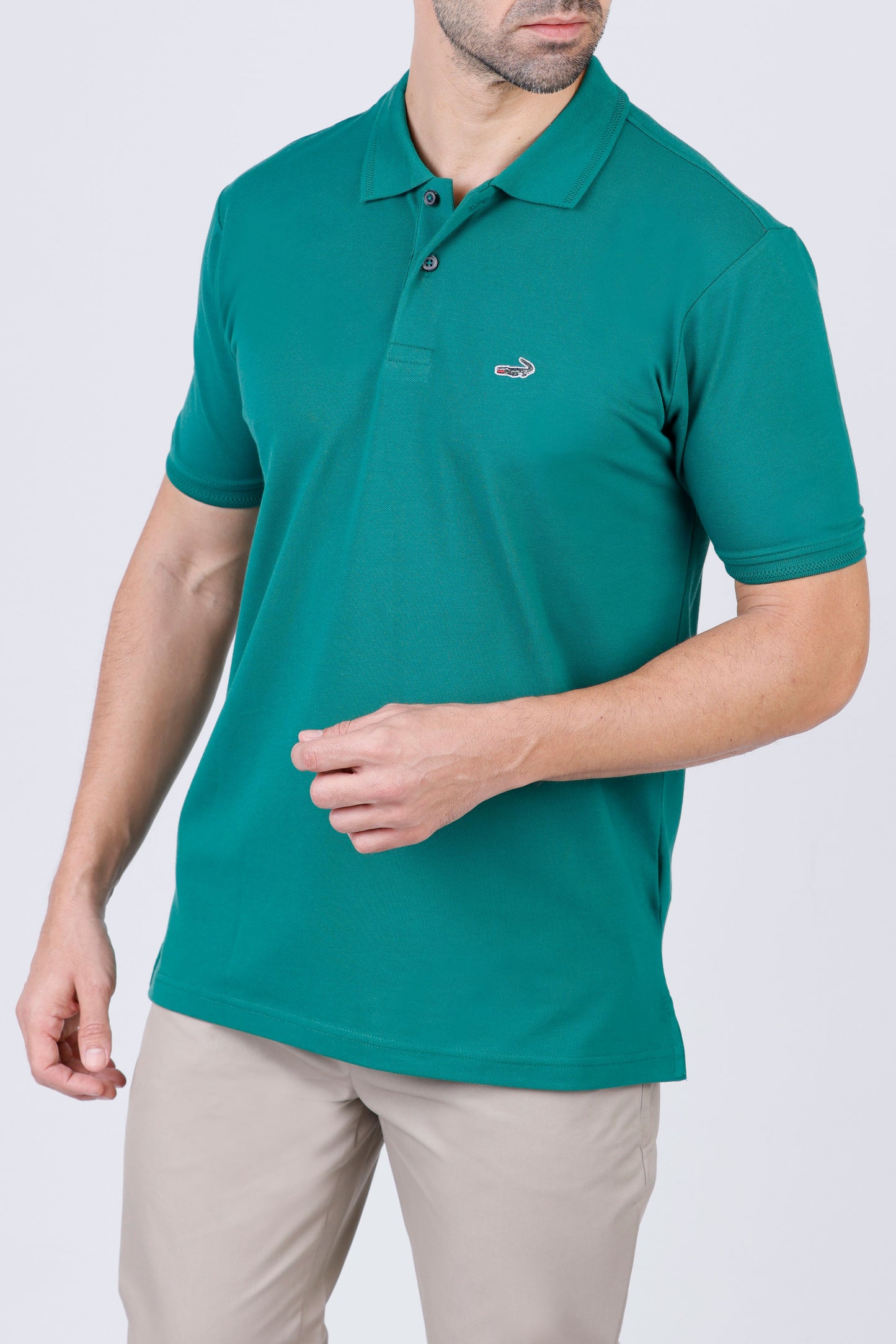 Crocodile Men Pima Polo Regular HS-Green Storm