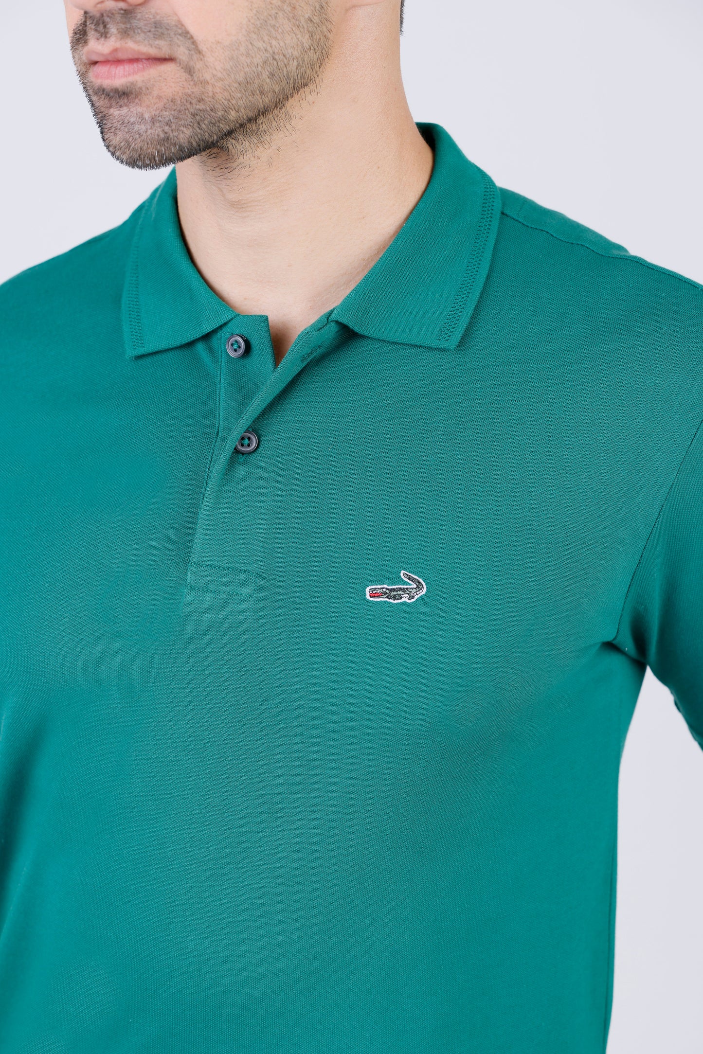 Crocodile Men Pima Polo Regular HS-Green Storm