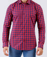 Crocodile Men Casual Checks Slim Fit Shirt - Red