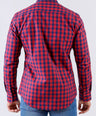 Crocodile Men Casual Checks Slim Fit Shirt - Red