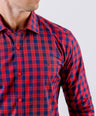 Crocodile Men Casual Checks Slim Fit Shirt - Red