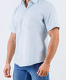 Crocodile Men Casual Plain Slim Fit Shirt - Petitfour Blue