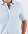 Crocodile Men Casual Plain Slim Fit Shirt - Petitfour Blue