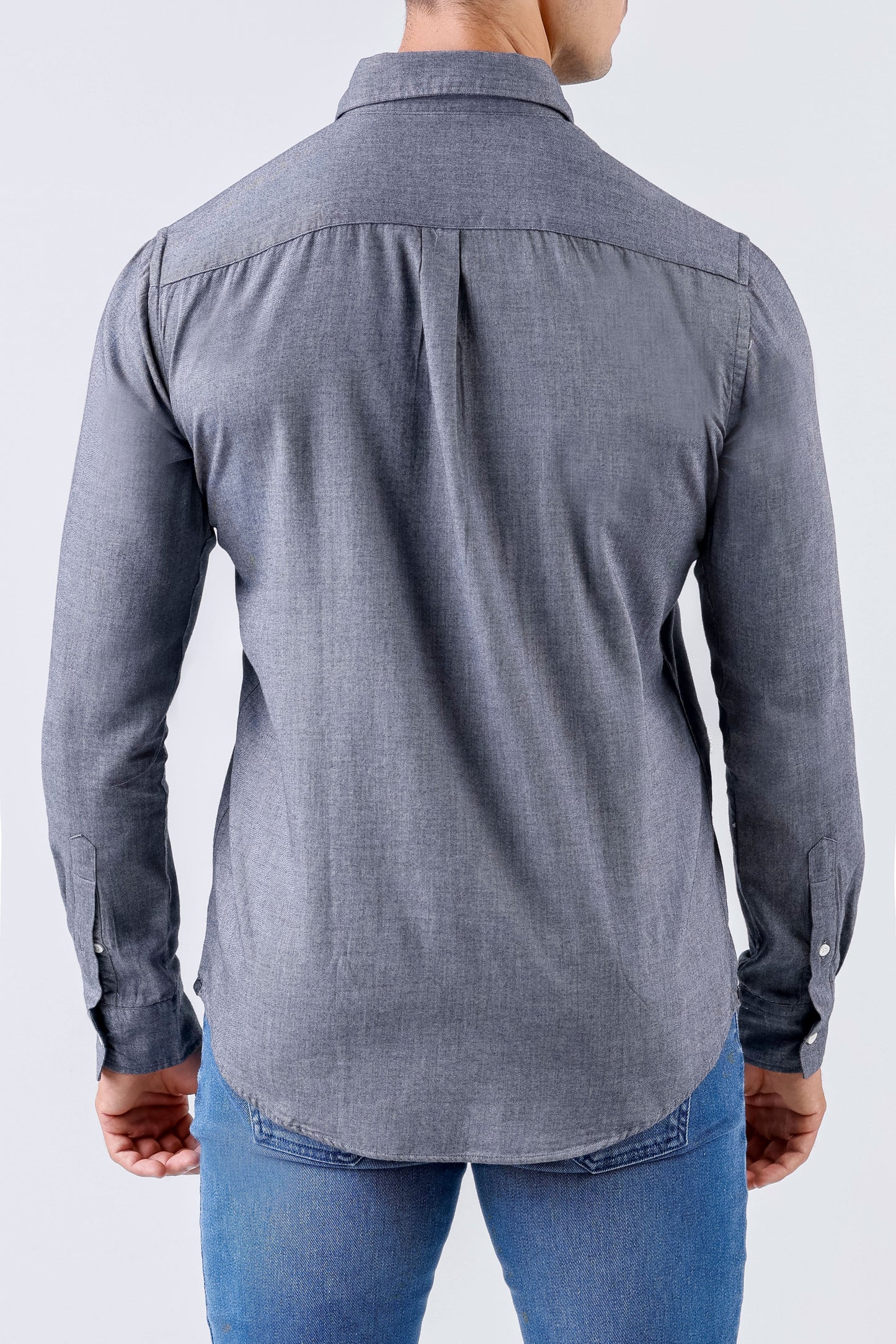 Crocodile Men Casual Plain Slim Fit Shirt - Raven