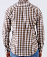 Crocodile Men Casual Checks Slim Fit Shirt - Brown Rawhide