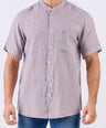 Crocodile Men Checks Leisure Fit Linen Shirt - Crimson