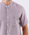 Crocodile Men Checks Leisure Fit Linen Shirt - Crimson