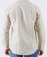 Crocodile Men Stripe Regular Fit Linen Shirt - Sheepskin