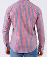 Crocodile Men Casual Checks Slim Fit Shirt - Biking Red