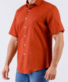 Crocodile Men Casual Plain Slim Fit Shirt - Copper Brown