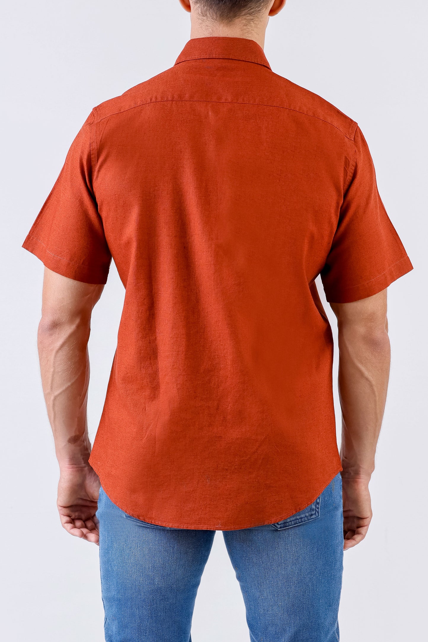 Crocodile Men Casual Plain Slim Fit Shirt - Copper Brown