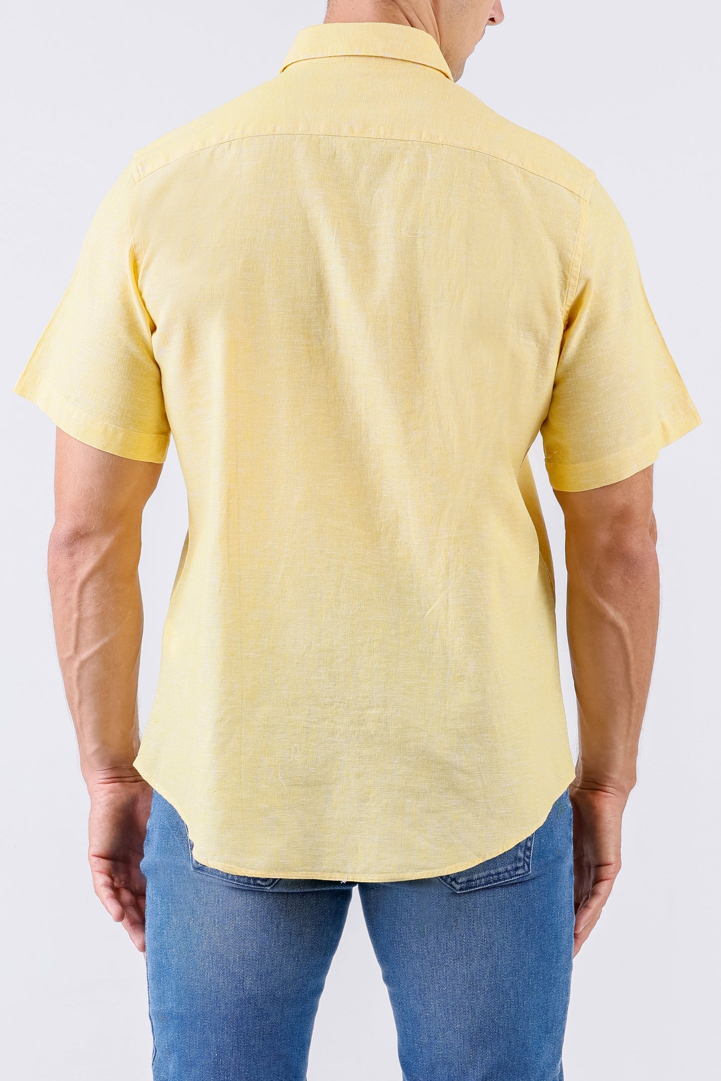 Crocodile Men Casual Plain Slim Fit Shirt - Yellow Mimosa