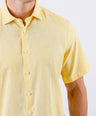 Crocodile Men Casual Plain Slim Fit Shirt - Yellow Mimosa