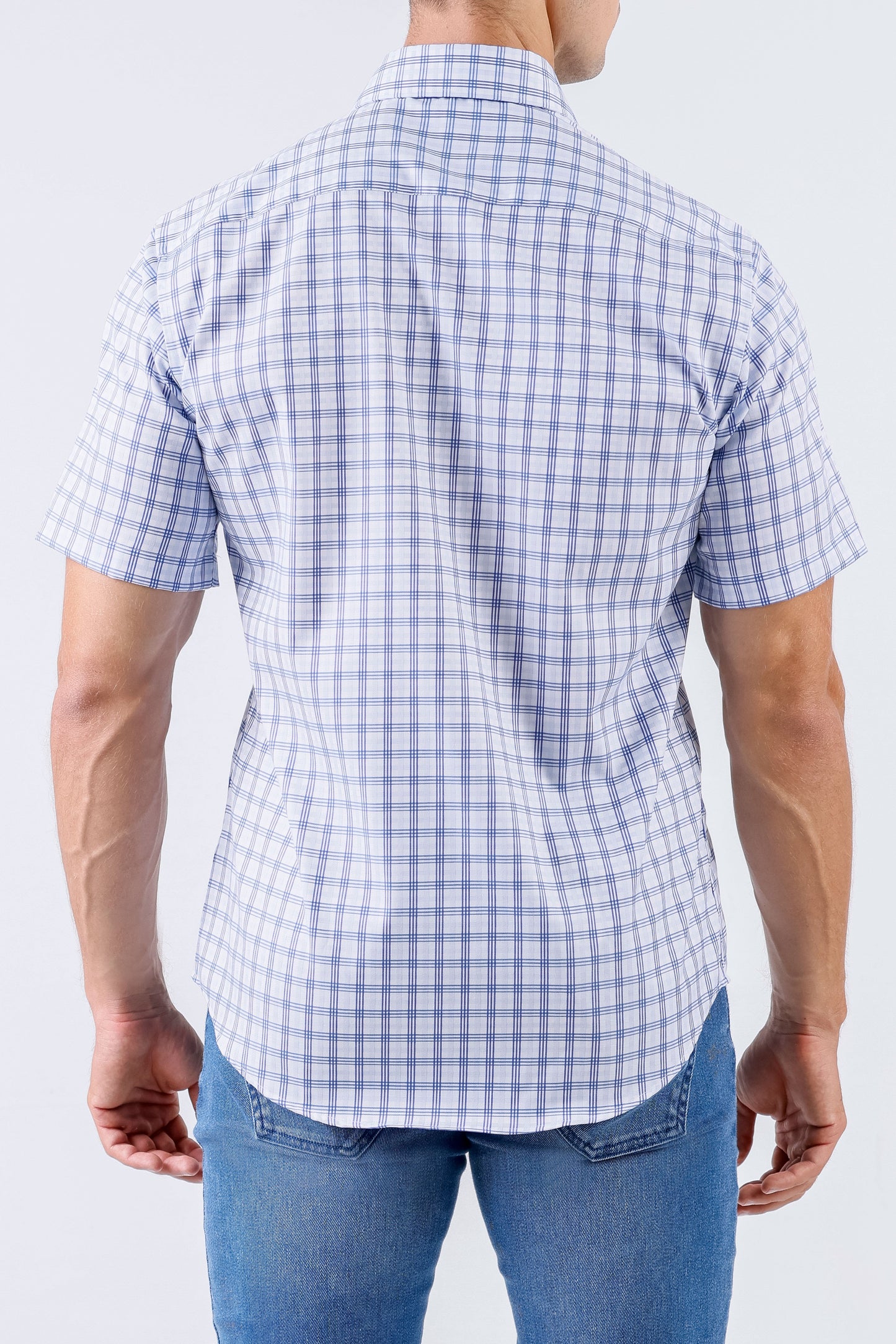 Crocodile Men Casual Checks Slim Fit Shirt - Estate Blue