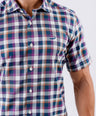 Crocodile Men Casual Checks Slim Fit Shirt - Verdant Green