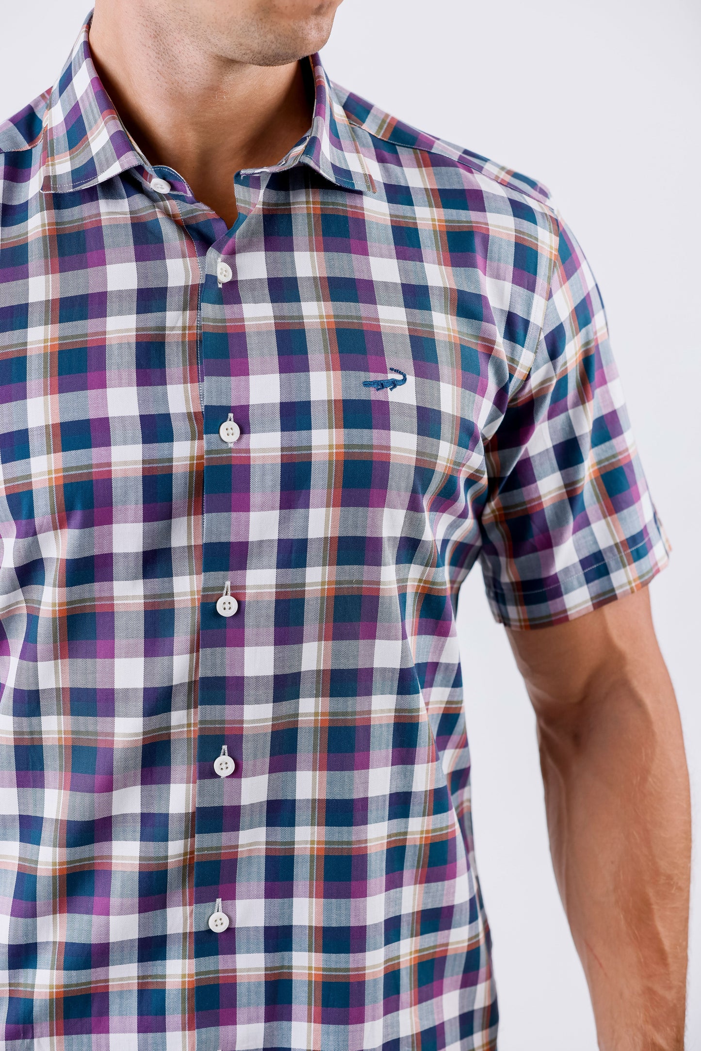 Crocodile Men Casual Checks Slim Fit Shirt - Verdant Green