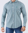 Crocodile Men Casual Checks Slim Fit Shirt - Elm Green
