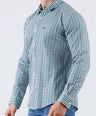 Crocodile Men Casual Checks Slim Fit Shirt - Elm Green