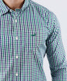 Crocodile Men Casual Checks Slim Fit Shirt - Elm Green