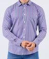 Crocodile Men Casual Checks Slim Fit Shirt - Medium Violet