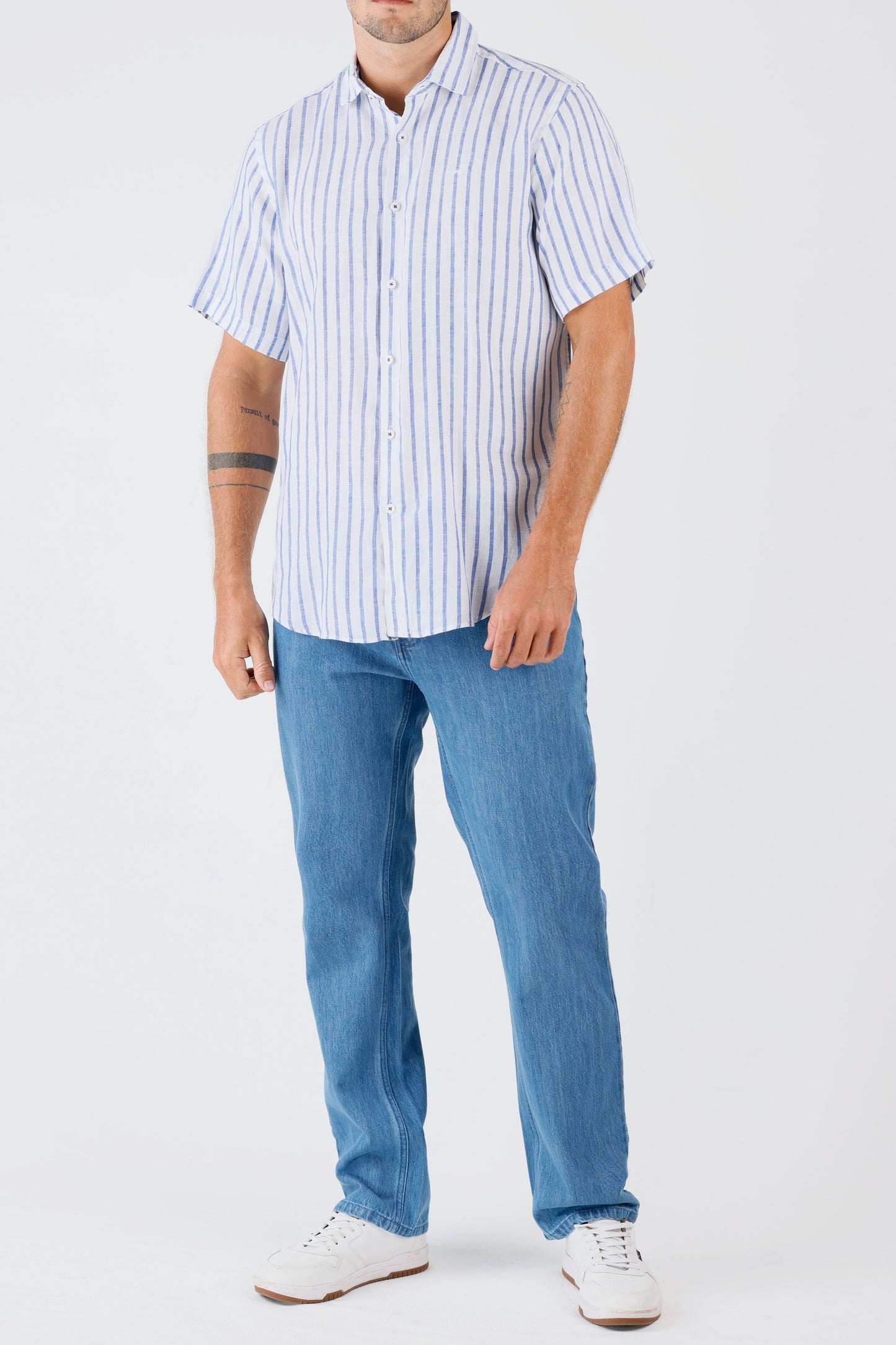 Crocodile Semi Casual Regular Fit Hs Linen Shirt Persian Jewel