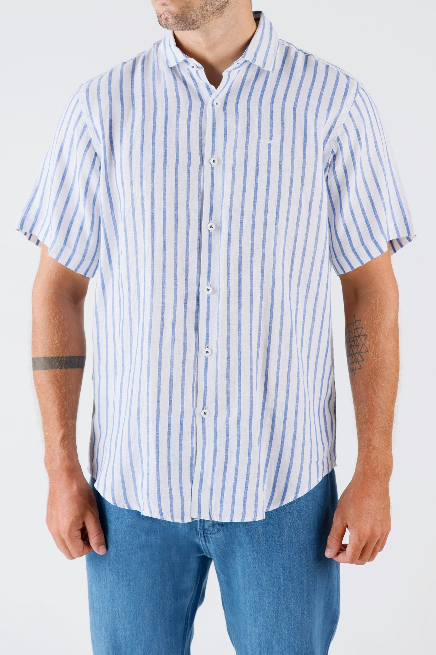 Crocodile Semi Casual Regular Fit Hs Linen Shirt Persian Jewel