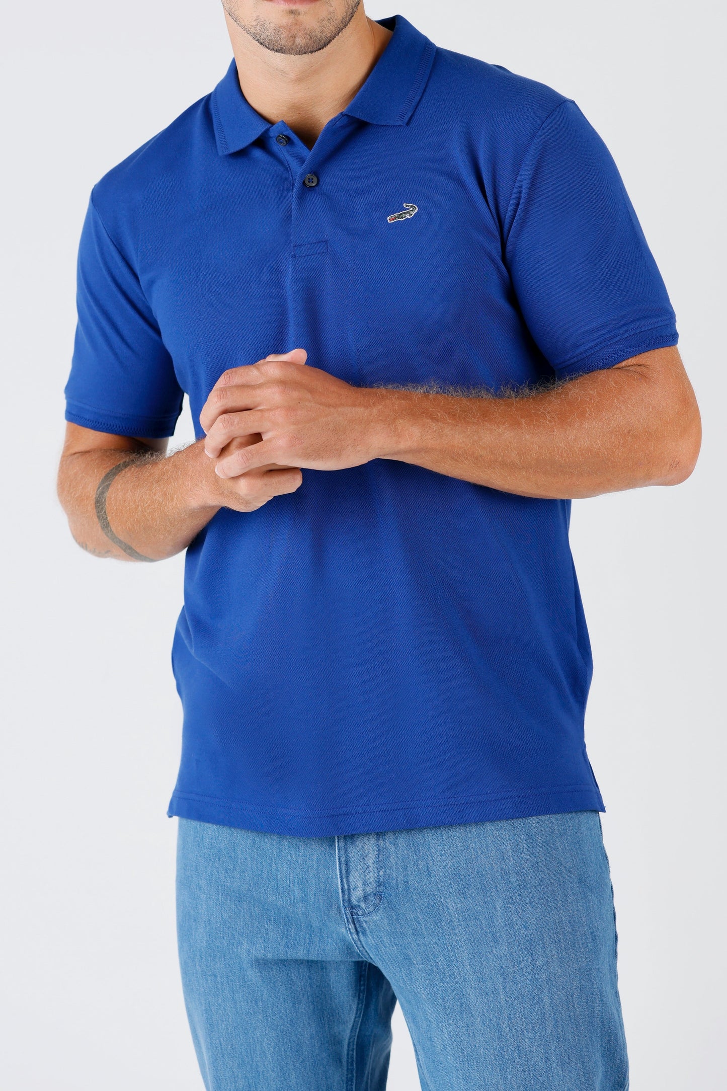 Crocodile Slim Fit Pima Cotton Blue - Insignia Blue