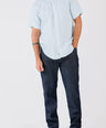 Crocodile Semi Casual Regular Fit Hs Linen Shirt Blue - Blue Mist