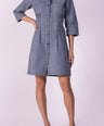 Crocodile Ladies Denim Dress 3/4 Sleeve Black Inck