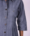 Crocodile Ladies Denim Dress 3/4 Sleeve Black Inck