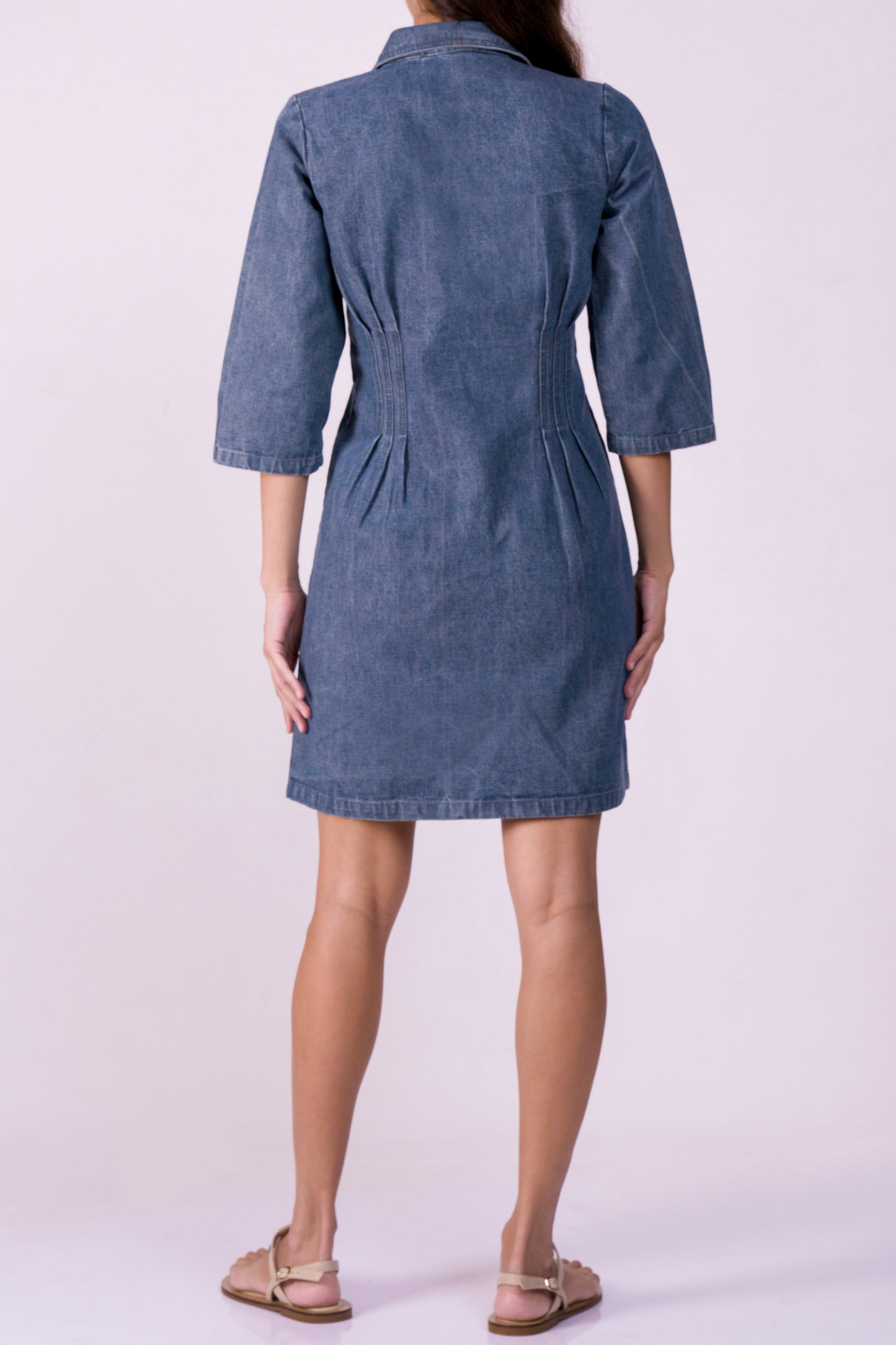 Crocodile Ladies Denim Dress 3/4 Sleeve Jet Set