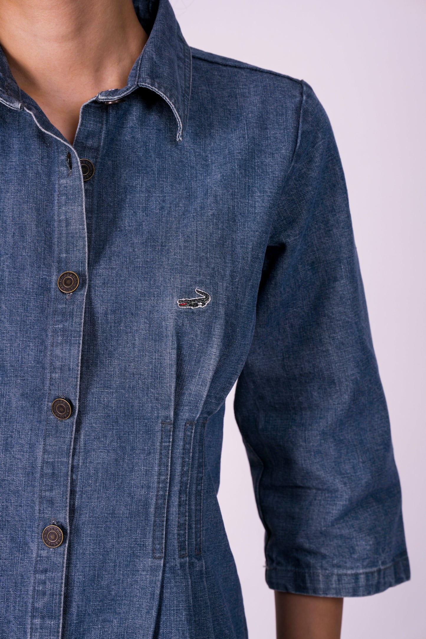 Crocodile Ladies Denim Dress 3/4 Sleeve Jet Set