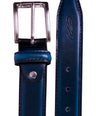 Crocodile Mens Leather Belts - Maroon Blue