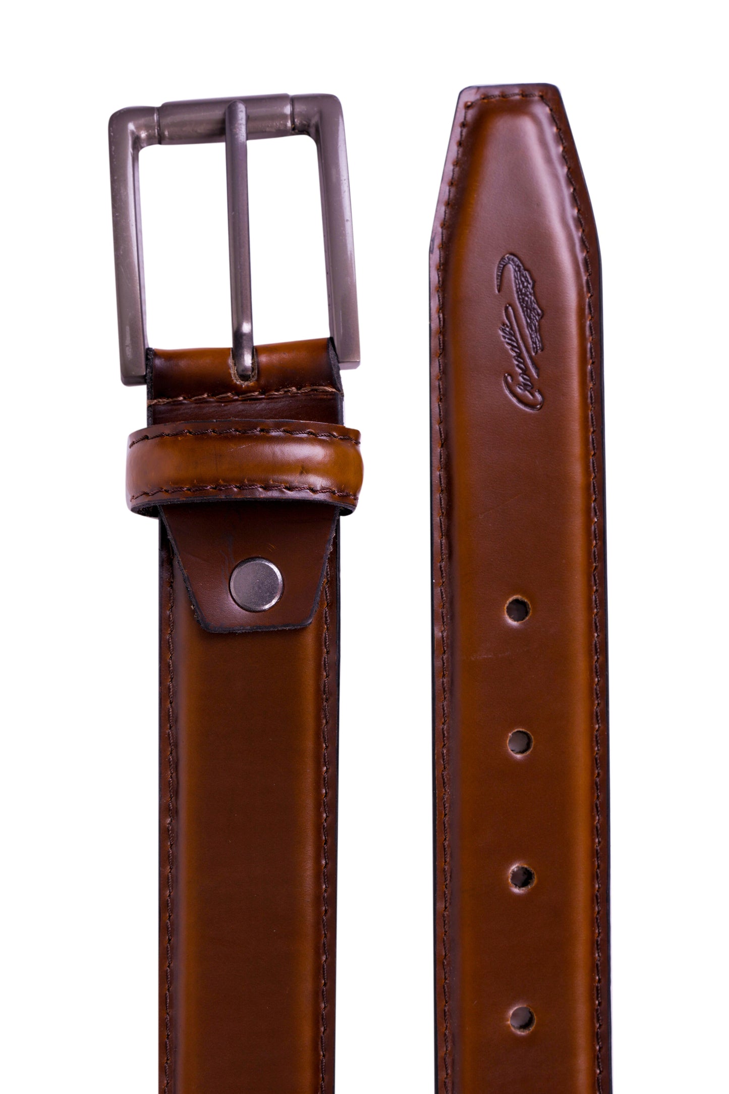 Crocodile Mens Leather Belts -Tan