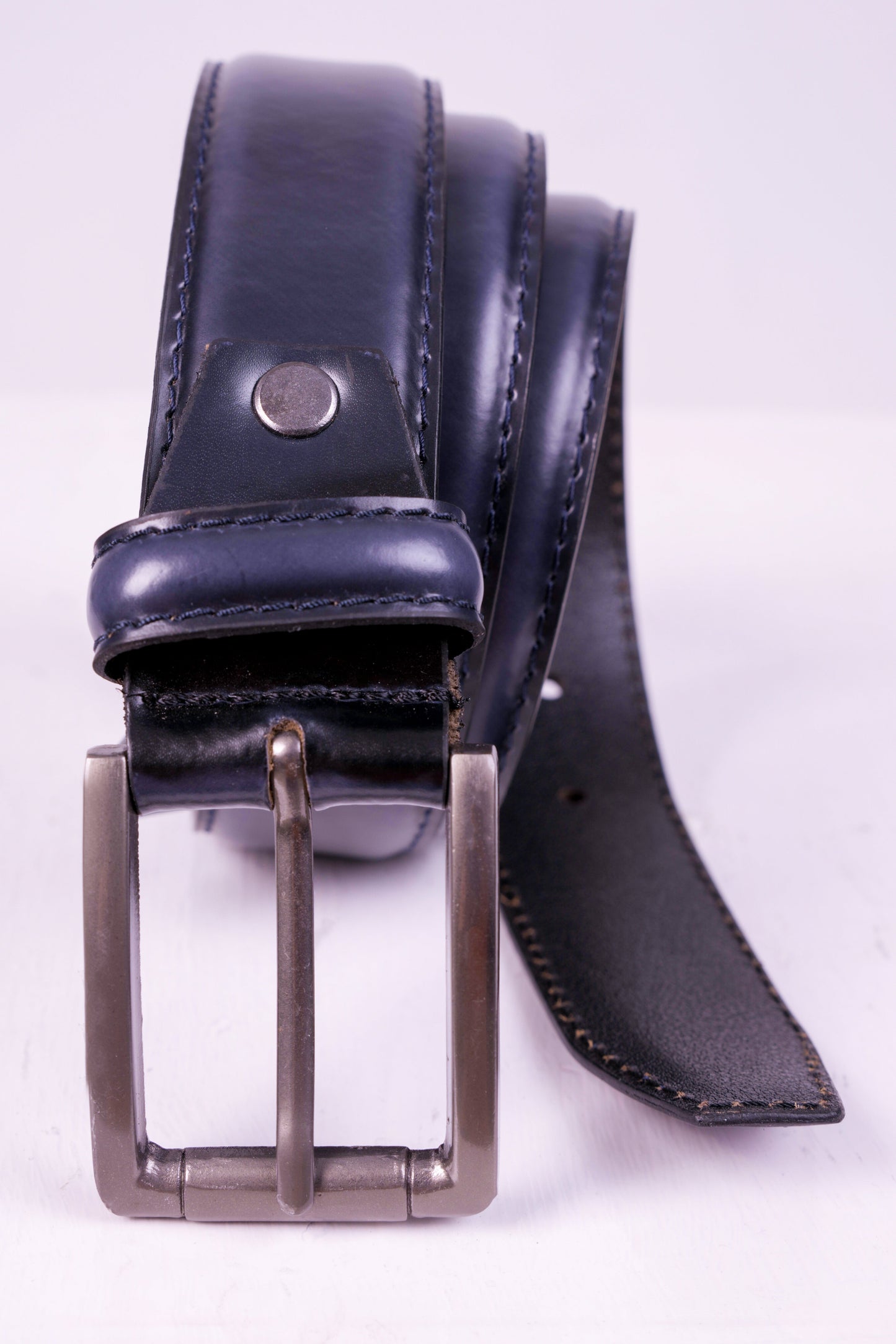 Crocodile Mens Leather Belts - Maroon Dark Blue