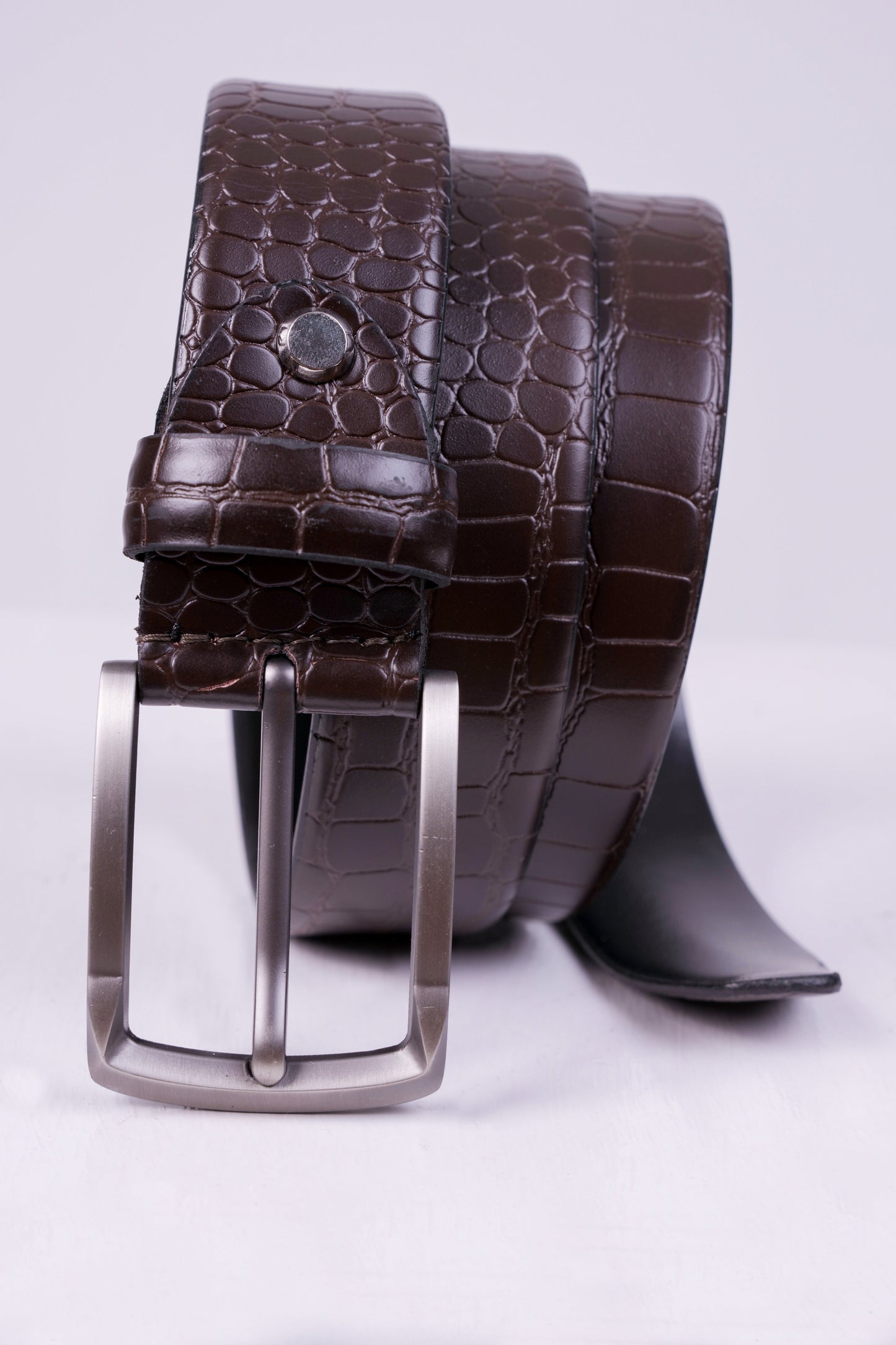 Crocodile Casual Belts - Osaka Brown