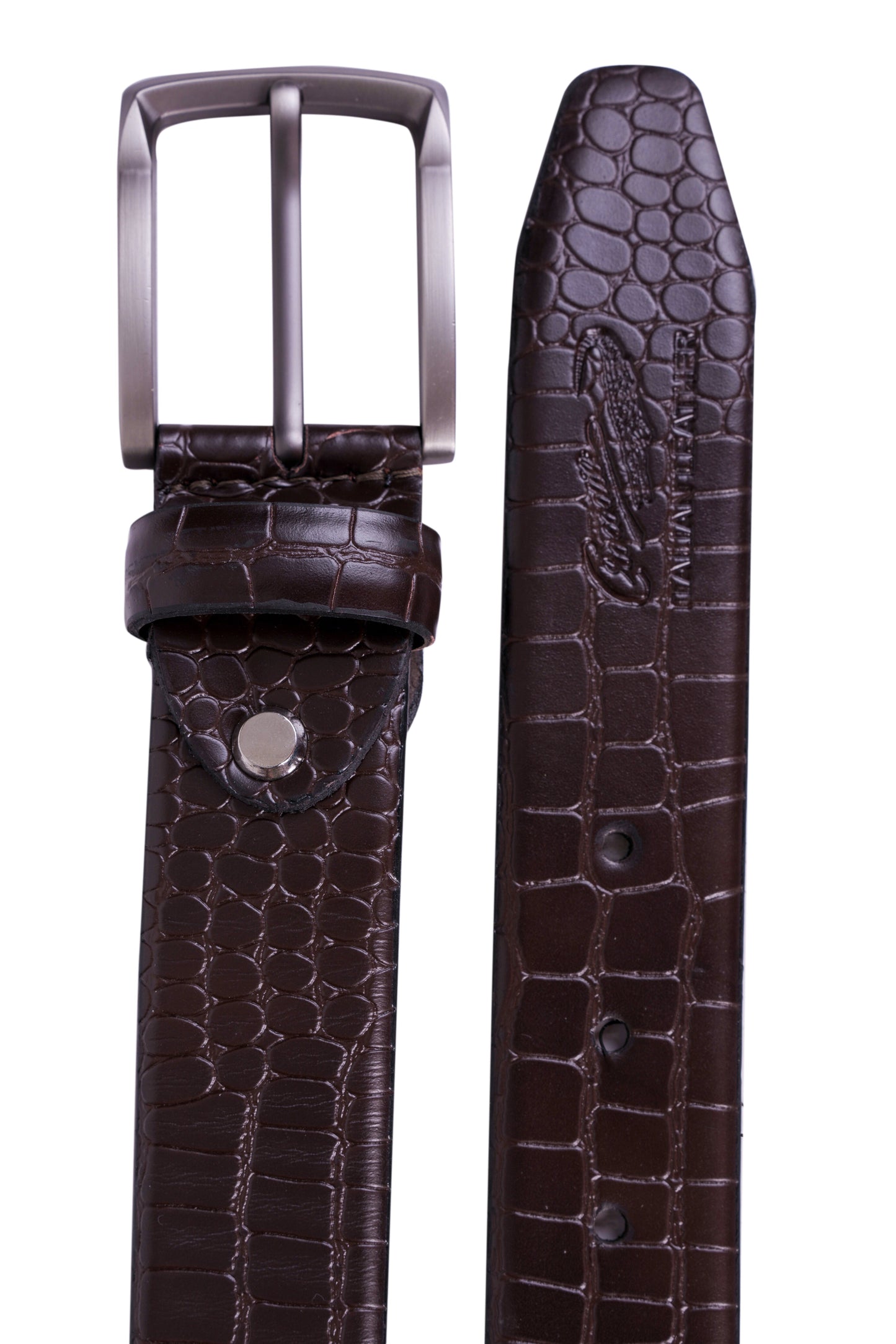 Crocodile Casual Belts - Osaka Brown